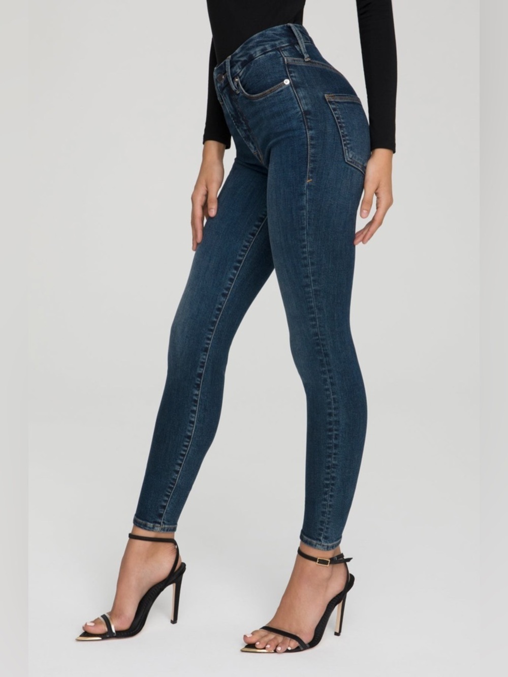 Good American Deep Indigo Good Legs High-Rise Skinny Jeans